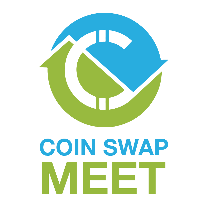 Coin Swap Meet logo conveying a marketplace turning crypto into tangible goods for collectors and enthusiasts worldwide
